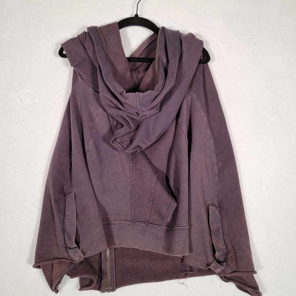 Men’s Sz 10 All Saints Spitafields Brown Cotton Distressed Festival Hooded Vest - Picture 9 of 14